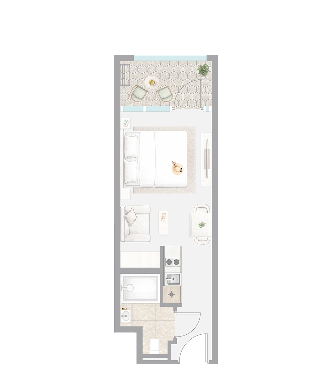 Сиалия: типовая планировка стандарт, от 28 м²