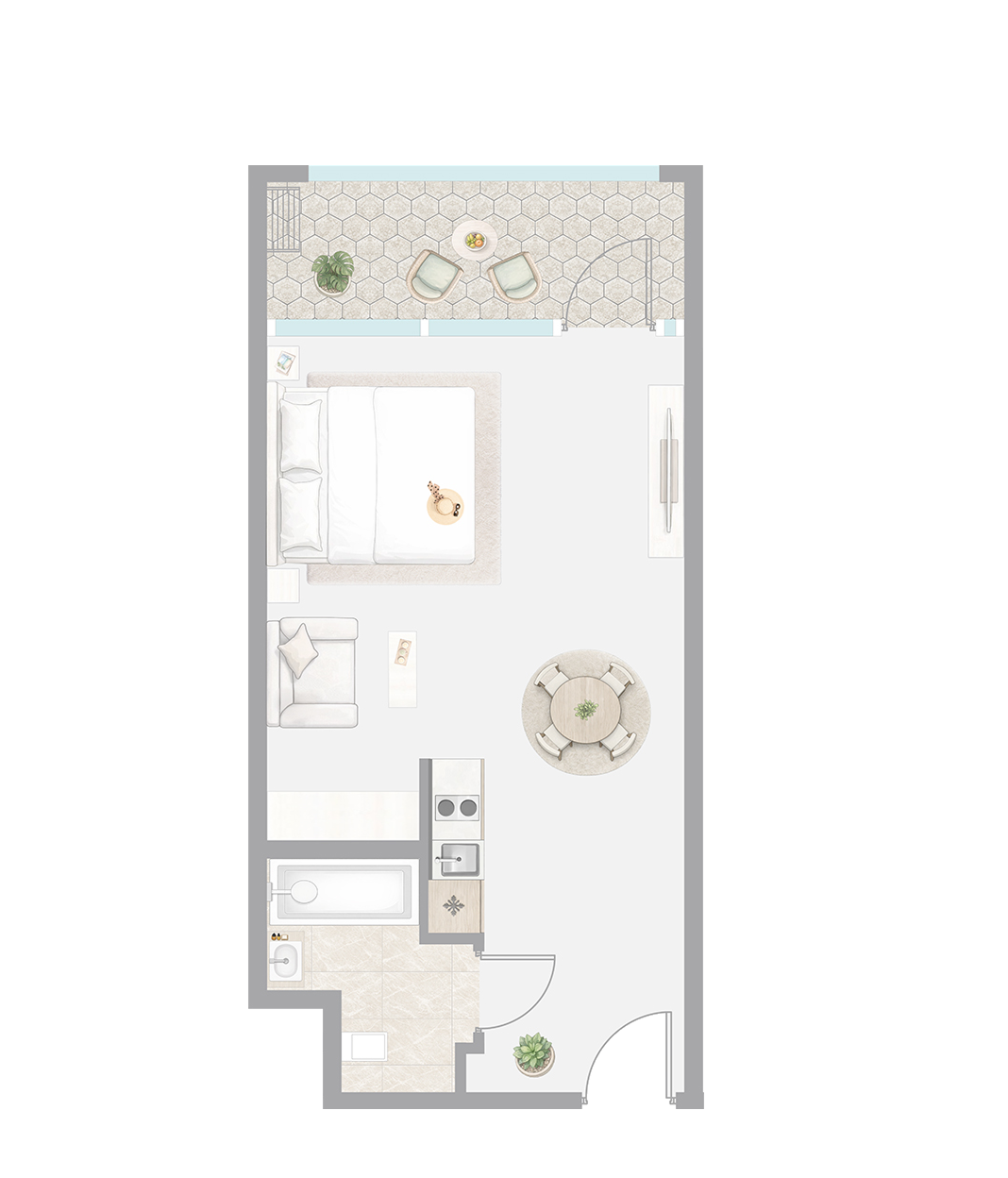 Сиалия: типовая планировка стандарт, от 40 м²