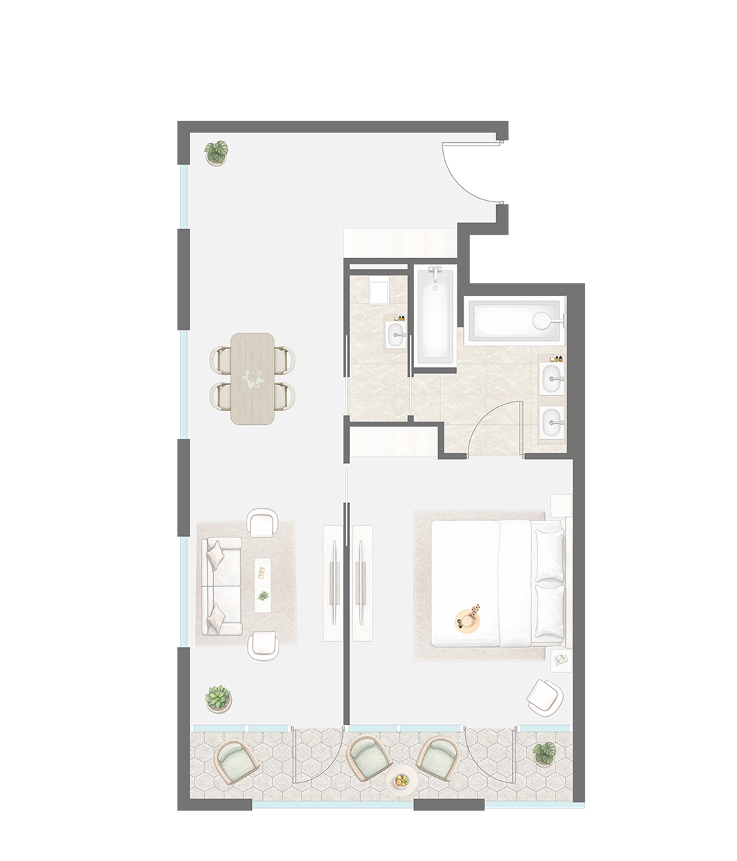Сиалия: типовая планировка люкс, от 60 м²